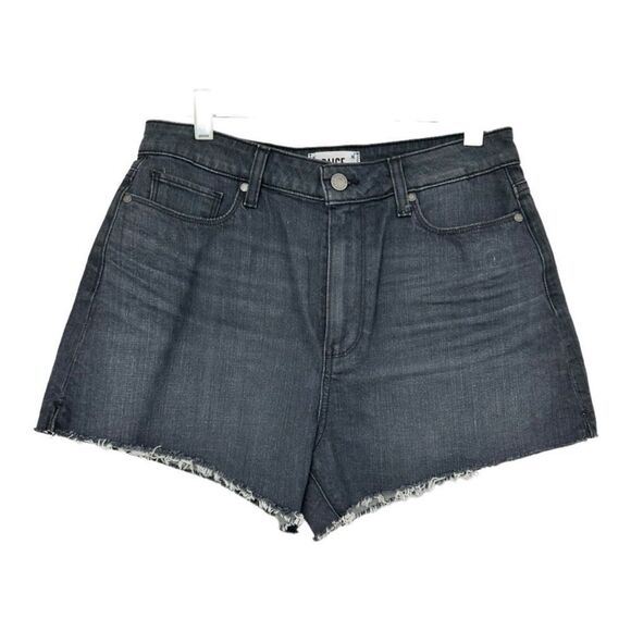 Paige NWT Margot Raw Hem Denim Shorts in Noir size 26 - Picture 2 of 5